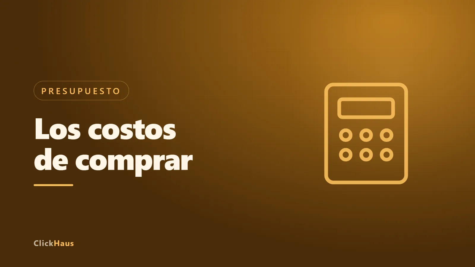 Ilustración de una calculadora y documentos de escrituración, sobre fondo ámbar degradado